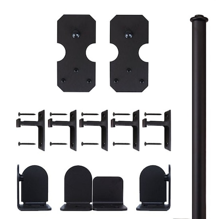 Quiet Glide Black 72 in Notched Rectangle Sliding Door Hardware QG.1300.NR.08